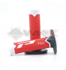 Piece Poignées PROGRIP 788 ROUGE / BLANC / NOIR de Pit Bike et Dirt Bike