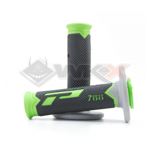 Piece Poignées PROGRIP 788 NOIR / VERT / GRIS de Pit Bike et Dirt Bike