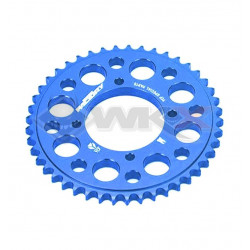 Couronne aluminium YCF axe 75mm 37 dents 420 BLEU
