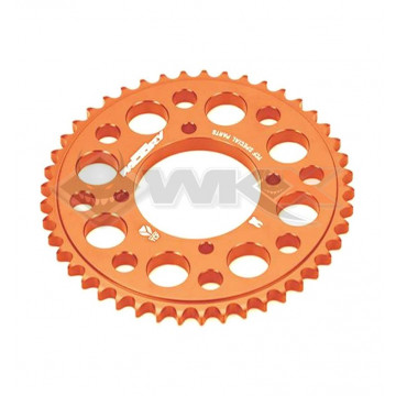 Couronne aluminium YCF axe 75mm 37 dents 420 ORANGE