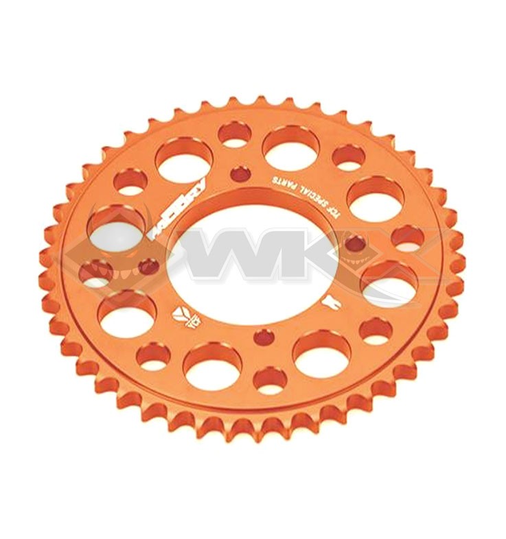 Couronne aluminium YCF axe 75mm 37 dents 420 ORANGE