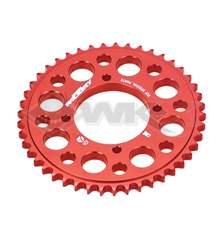 Couronne aluminium YCF axe 75mm 37 dents 420 ROUGE