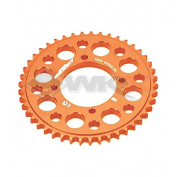 Couronne aluminium YCF axe 75mm 39 dents 420 ORANGE