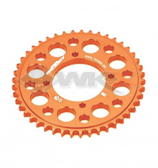 Piece Couronne aluminium YCF axe 75mm 41 dents 420 ORANGE de Pit Bike et Dirt Bike