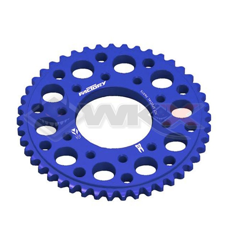 Couronne aluminium YCF FACTORY axe 75mm 41 dents 420 BLEU
