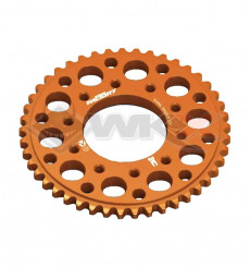 Piece Couronne aluminium YCF FACTORY axe 75mm 41 dents 420 ORANGE de Pit Bike et Dirt Bike