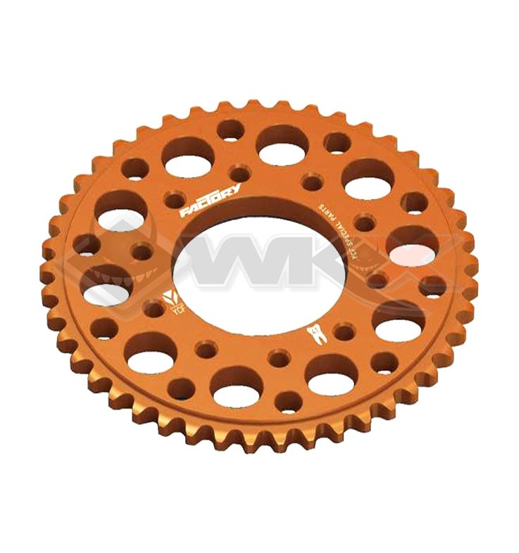 Couronne aluminium YCF FACTORY axe 75mm 41 dents 420 ORANGE