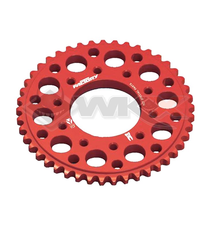 Couronne aluminium YCF FACTORY axe 75mm 41 dents 420 ROUGE