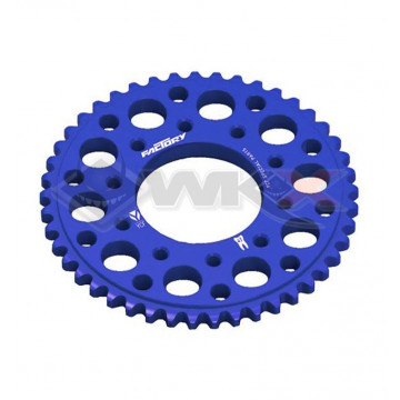 Couronne aluminium YCF FACTORY axe 75mm 45 dents 420 BLEU