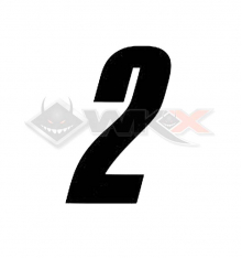 Numéro 2 plaque YCF 8cm NOIR