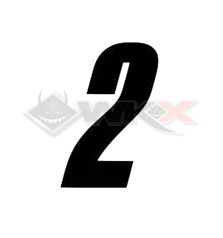 Numéro 2 plaque YCF 8cm NOIR