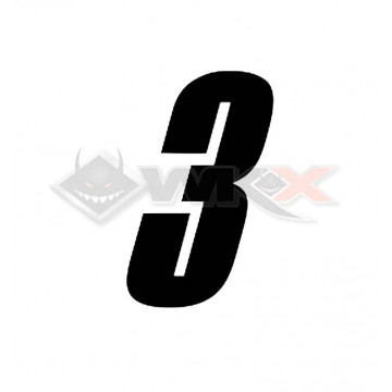 Numéro 3 plaque YCF 8cm NOIR