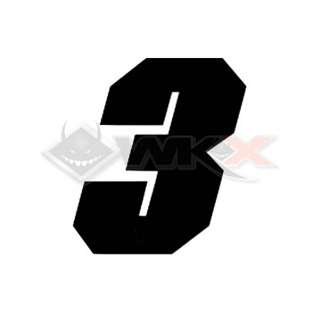 Numéro 3 plaque YCF 11cm NOIR