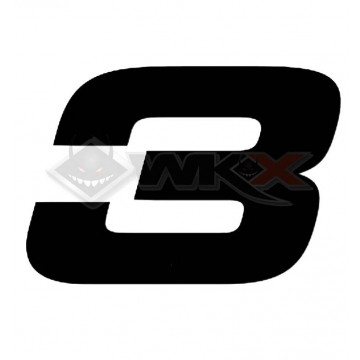 Numéro 3 plaque YCF 18cm NOIR