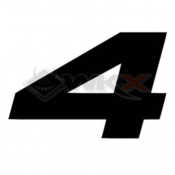 Numéro 4 plaque YCF 18cm NOIR