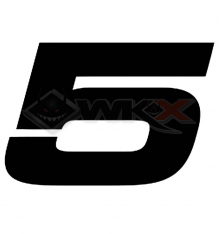 Numéro 5 plaque YCF 18cm NOIR