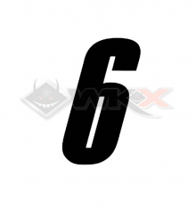 Numéro 6 plaque YCF 8cm NOIR