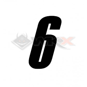 Numéro 6 plaque YCF 8cm NOIR