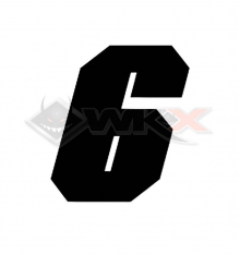Numéro 6 plaque YCF 11cm NOIR