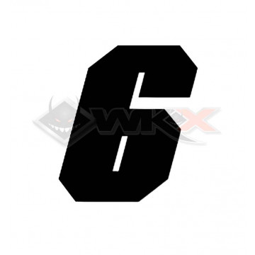 Numéro 6 plaque YCF 11cm NOIR