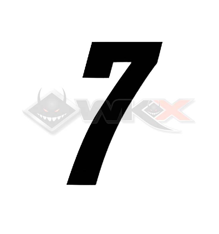 Numéro 7 plaque YCF 8cm NOIR