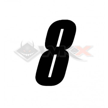 Numéro 8 plaque YCF 8cm NOIR