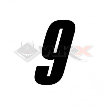 Numéro 9 plaque YCF 8cm NOIR