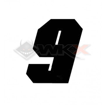 Numéro 9 plaque YCF 11cm NOIR