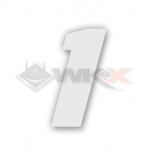 Numéro 1 plaque YCF 11cm BLANC