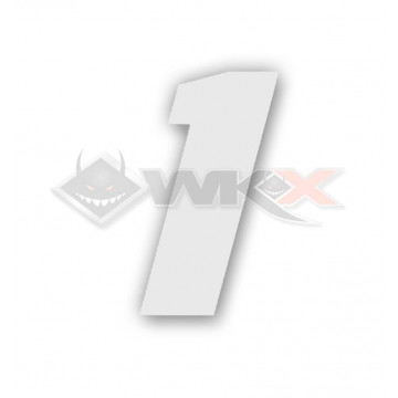 Numéro 1 plaque YCF 11cm BLANC