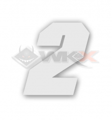 Numéro 2 plaque YCF 11cm BLANC