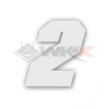 Numéro 2 plaque YCF 11cm BLANC