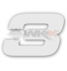 Numéro 3 plaque YCF 18cm BLANC