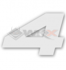 Numéro 4 plaque YCF 18cm BLANC