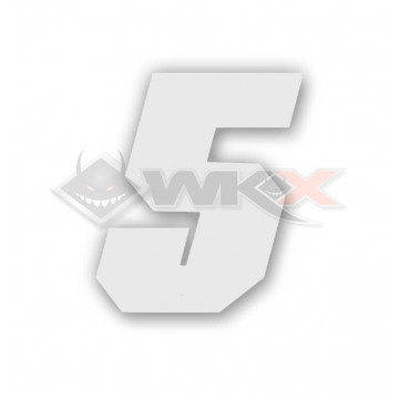 Numéro 5 plaque YCF 11cm BLANC