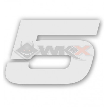 Numéro 5 plaque YCF 18cm BLANC