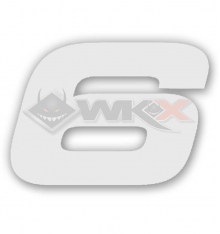 Numéro 6 plaque YCF 18cm BLANC