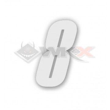 Numéro 8 plaque YCF 8cm BLANC