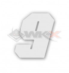 Piece Numéro 9 plaque YCF 11cm BLANC de Pit Bike et Dirt Bike