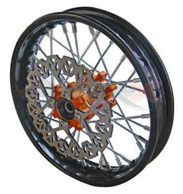 Piece Jante avant acier YCF 50 ORANGE de Pit Bike et Dirt Bike