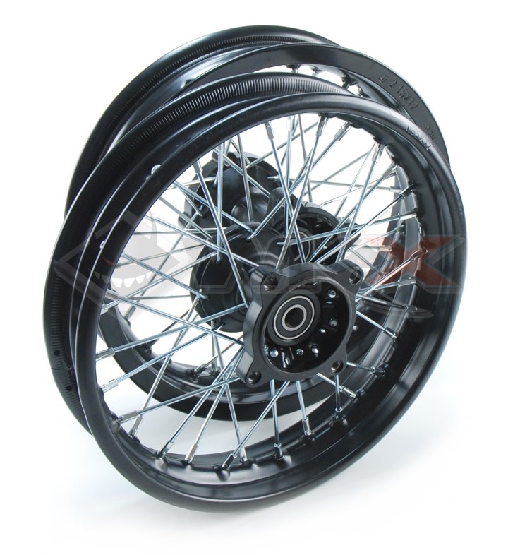 Set de jantes acier supermotard 12x1,85 axe 15 mm