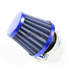 Filtre à air cornet acier 38mm BLEU