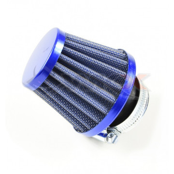 Filtre à air cornet acier 38mm BLEU