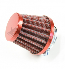 Filtre à air cornet acier 38mm ROUGE