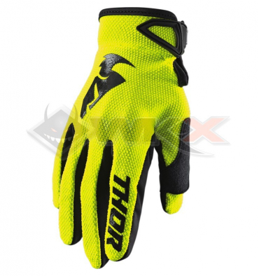 Piece Gants enfant THOR Sector taille Y2XS JAUNE FLUO de Pit Bike et Dirt Bike