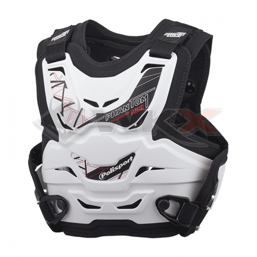 Piece Plastron POLISPORT phantom mini BLANC de Pit Bike et Dirt Bike