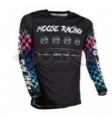 Piece Maillot MOOSE RACING M1 NOIR/BLEU/ROSE taille S de Pit Bike et Dirt Bike