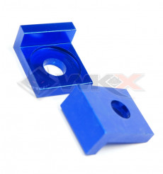 Piece Tendeur de chaine carré 12mm BLEU de Pit Bike et Dirt Bike