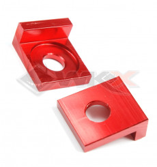 Piece Tendeur de chaine carré 15mm ROUGE de Pit Bike et Dirt Bike