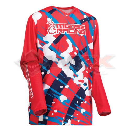 Piece Maillot enfant MOOSE RACING AGROID ROUGE taille YL de Pit Bike et Dirt Bike